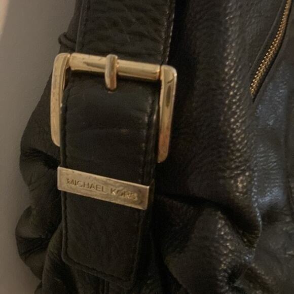 Michael Kors Black Leather Handbag with Gold Hardware - Picture 4 of 4